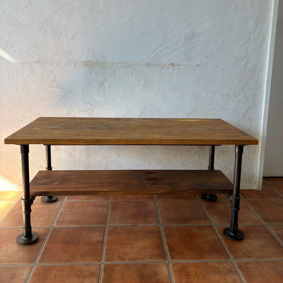 ローテーブル　インダストリアル　無垢　ヴィンテージ