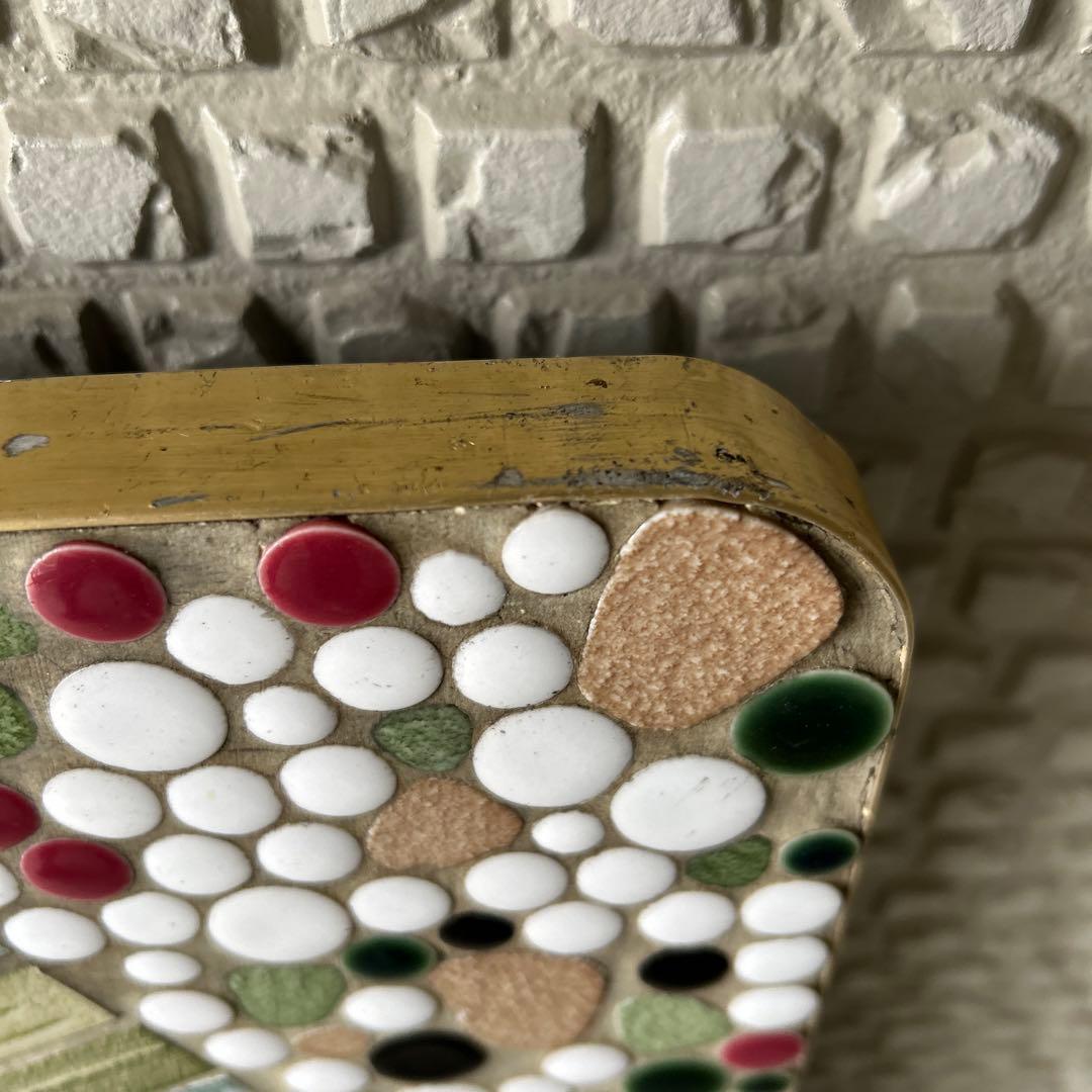 ストーブ台　薪ストーブ　タイル張り　古民家　昭和レトロ　b9