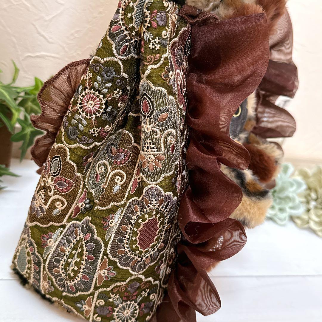 さ*ー様 コヤンイサムチョン♡新色インド刺繍大人色カーキ！うさ着ぐるみ黒猫変形ト