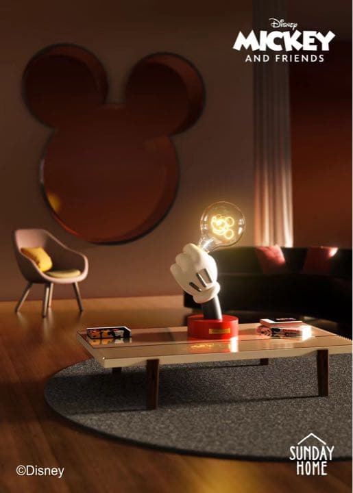 ミッキーマウス　ベッドライト　ハンドランプ　ライト　LED照明　正規ランセンス