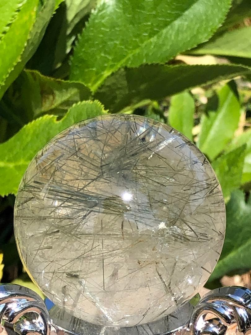 ✨51mm 超レア　❤️グリーン　ルチル 丸玉 スフィア 水晶 パワーストーン