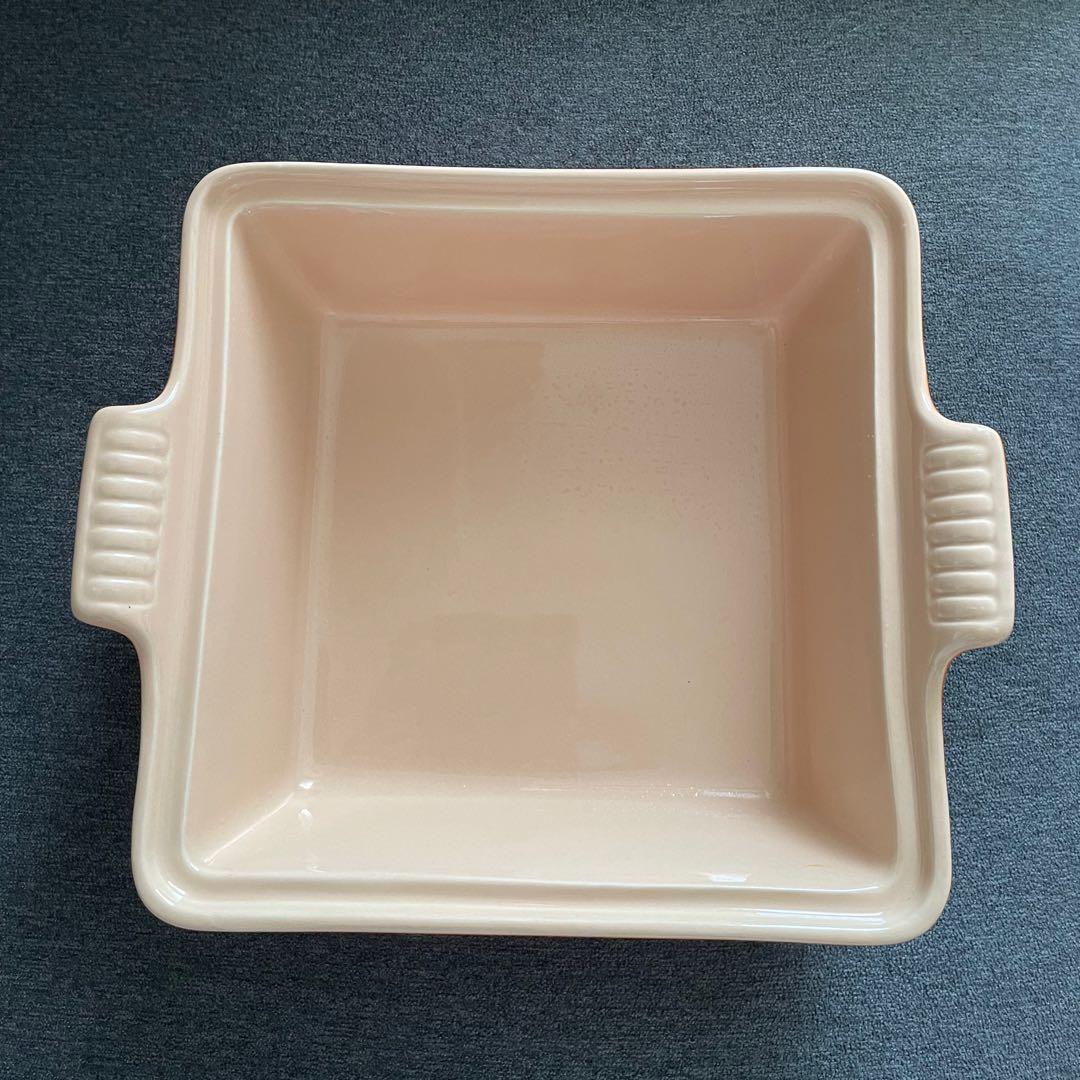 ル・クルーゼ　ヘリテージ 蓋付 スクエア キャセロール オレンジ