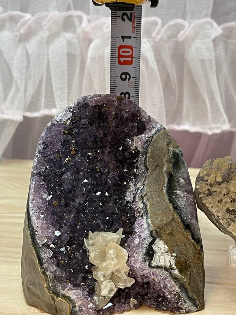 綺麗　天然石　濃いアメジストクラスター　とハット　2点セット