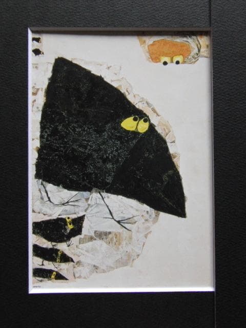 桂ゆき、【ゴンベとカラス】、希少な画集より、新品高級額装付、状態