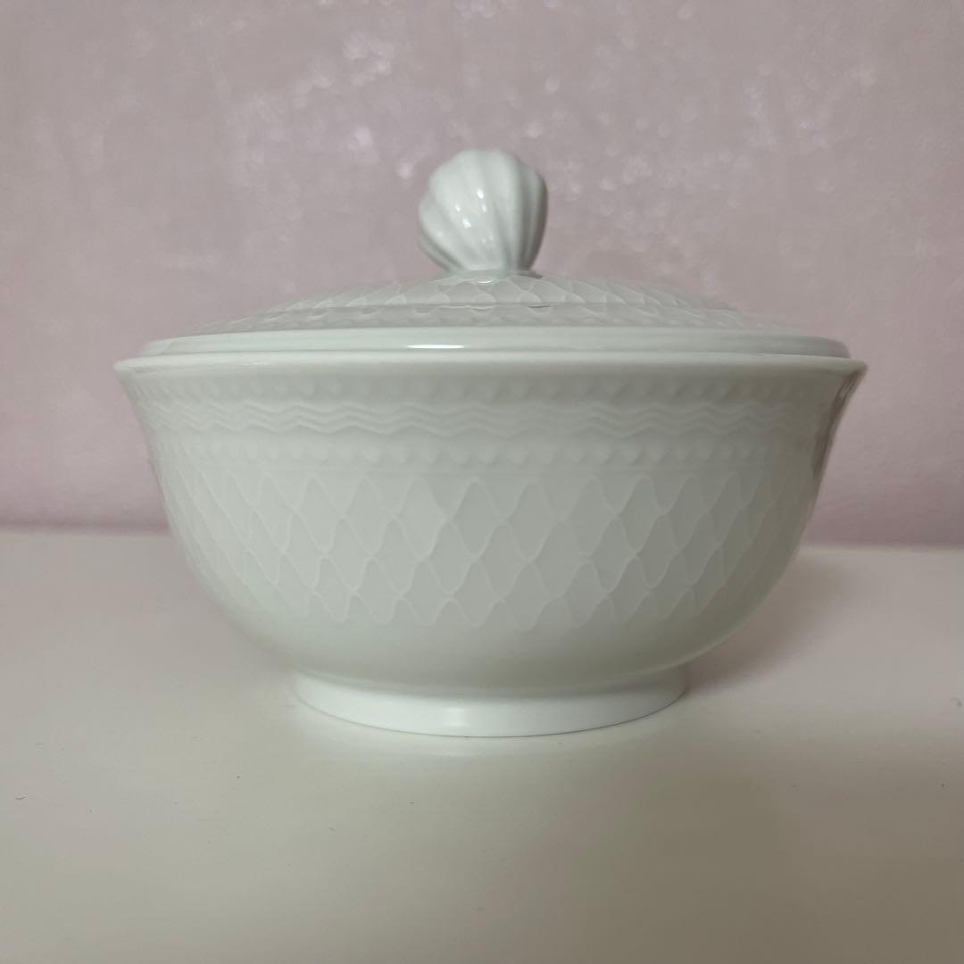 ◆廃番希少◆ロイヤルコペンハーゲン◆ホワイトパルメッテ◆蓋付きボウル3セット◆