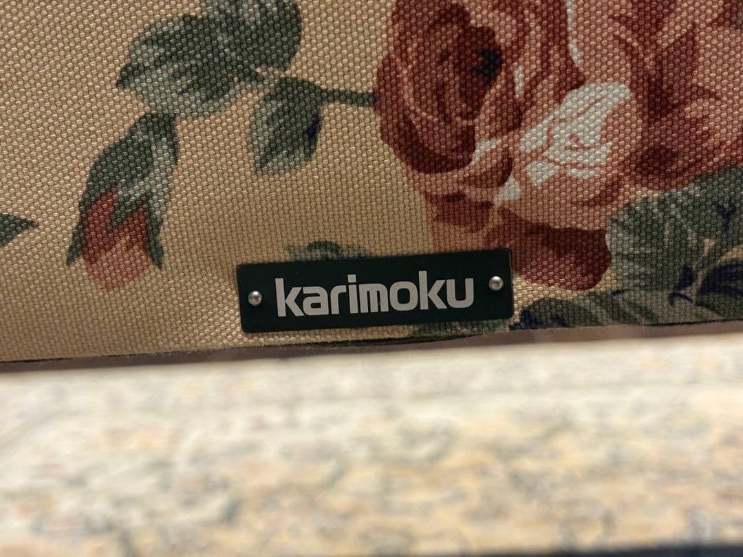 karimoku カリモク 3人掛けソファ 3Pソファ 花柄 ビンテージ nY