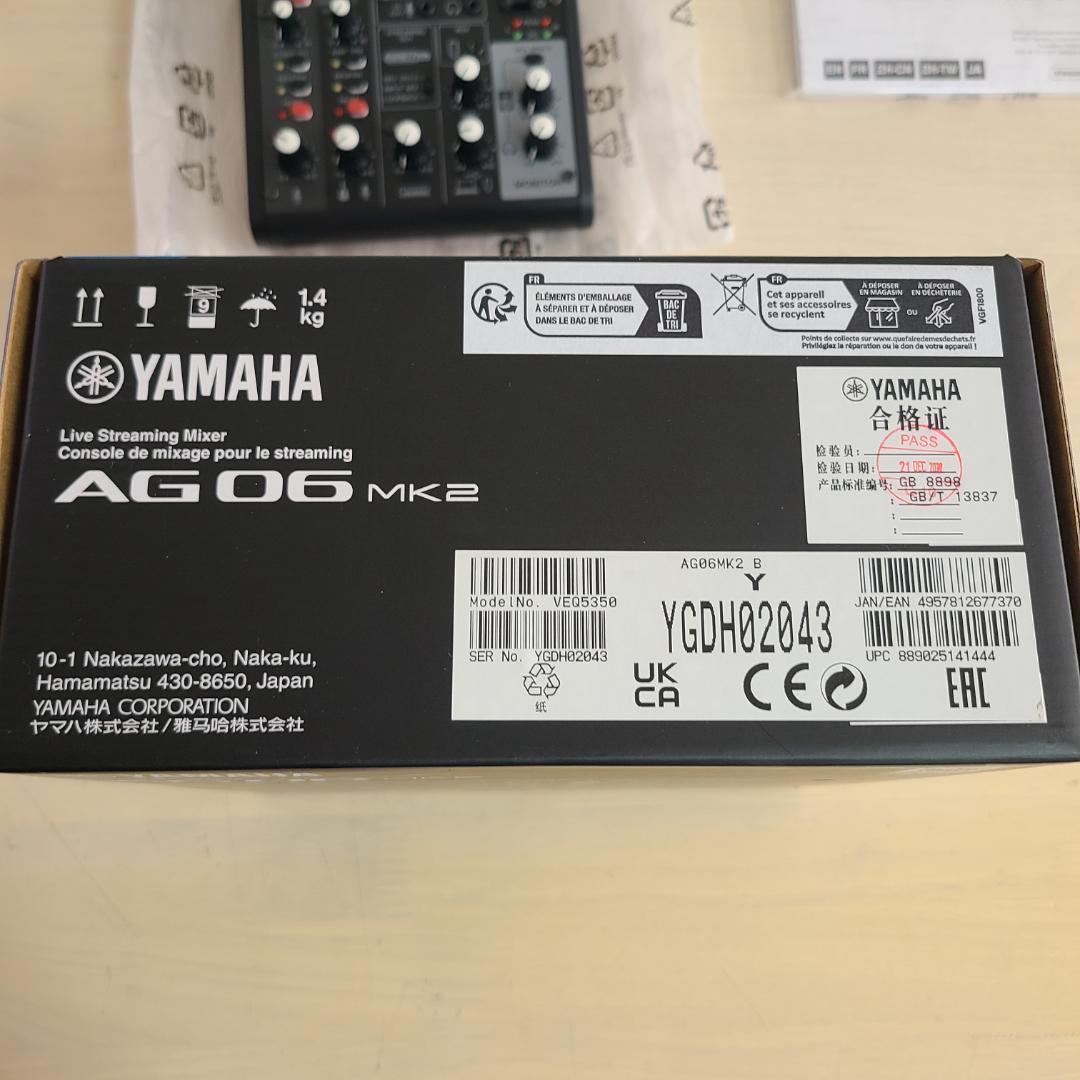 【極美品】YAMAHA ヤマハ AG06 MK2 ストリーミングミキサー