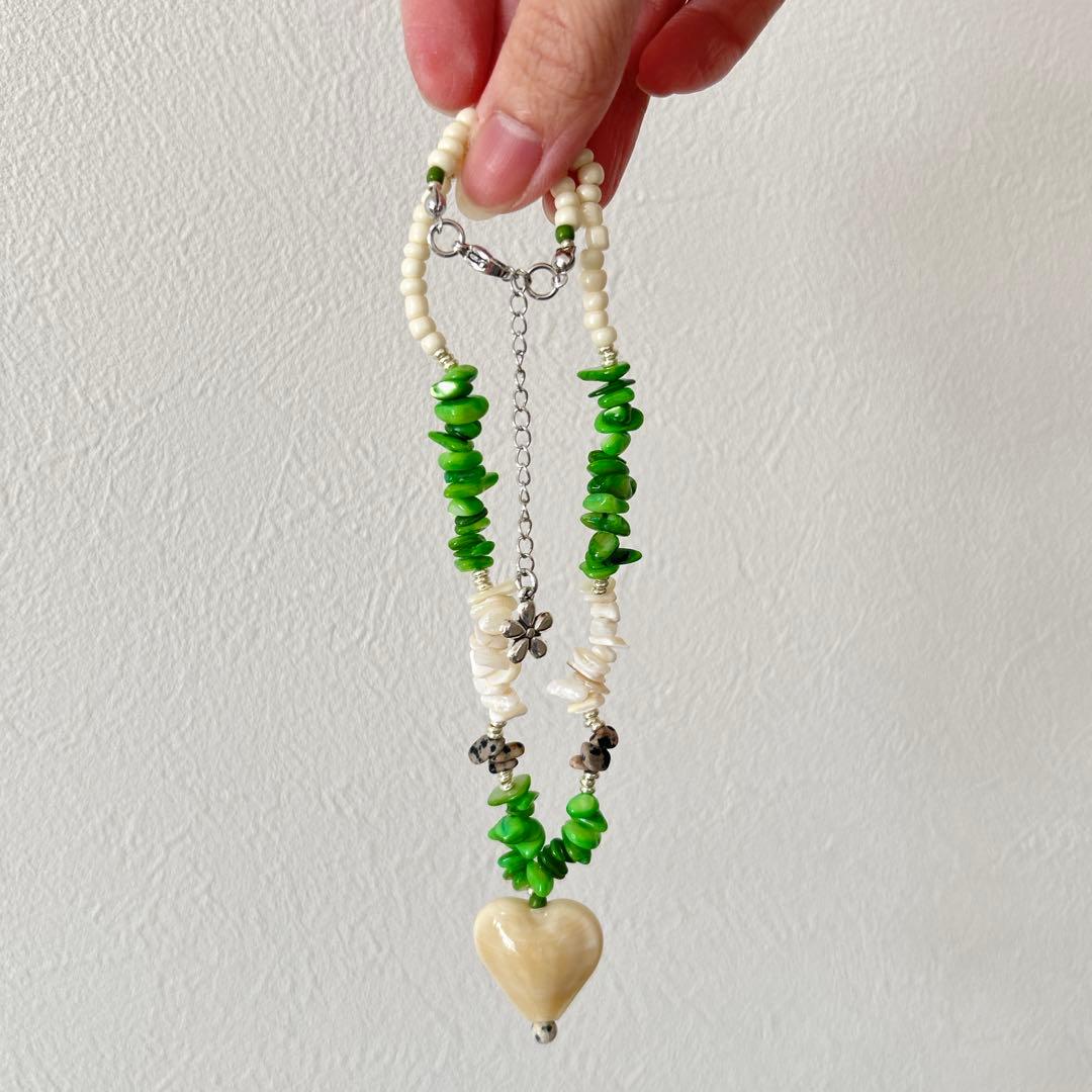 no.375／a'moureveビーズネックレス　ハンドメイド