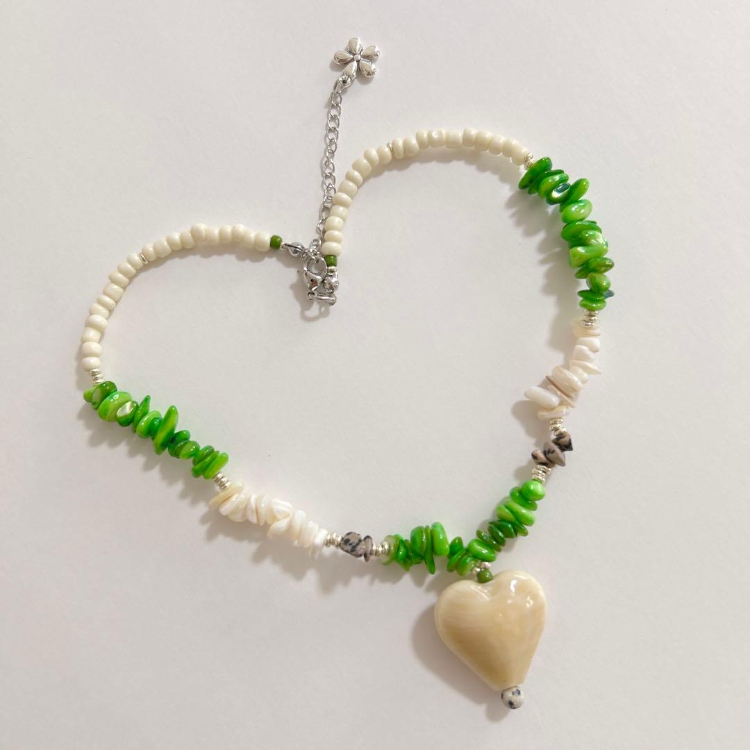 no.375／a'moureveビーズネックレス　ハンドメイド