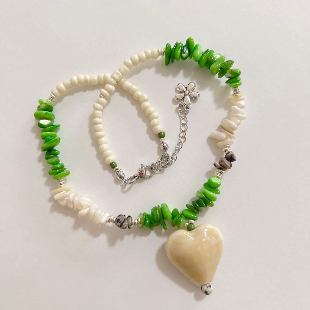 no.375／a'moureveビーズネックレス　ハンドメイド