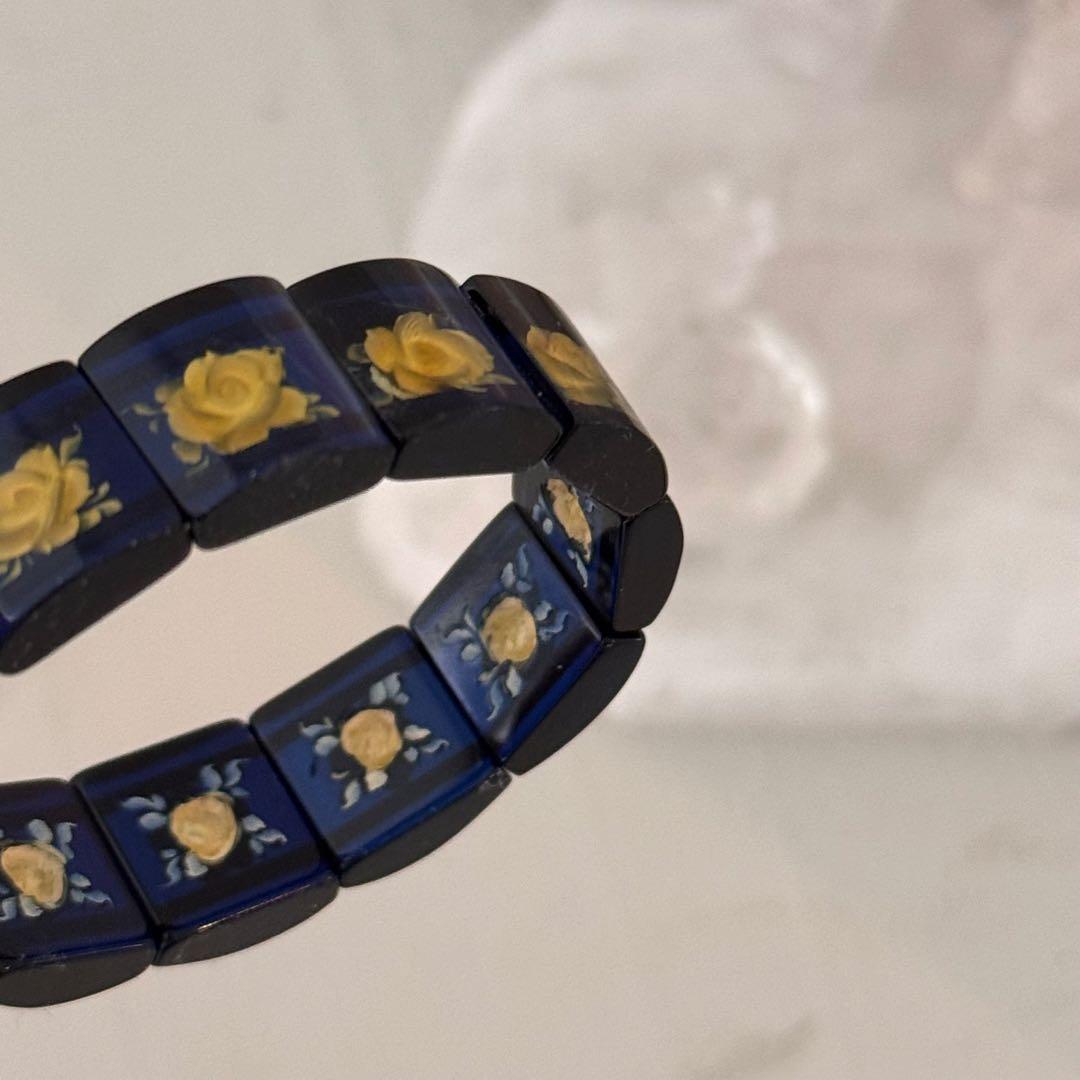 【特価★美品】サファイアブルーアンバー 天然石　ブレスレット