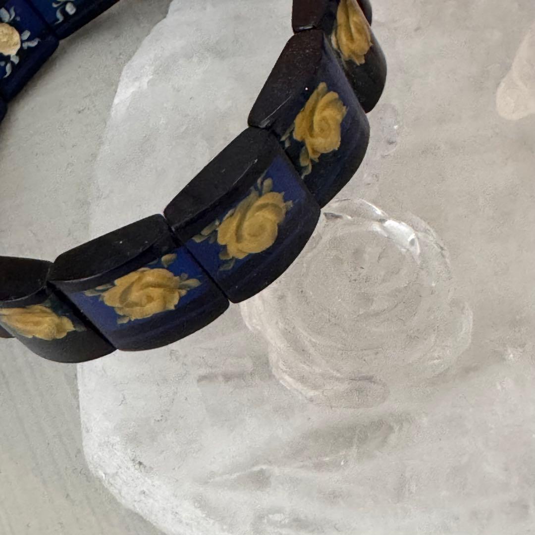 【特価★美品】サファイアブルーアンバー 天然石　ブレスレット