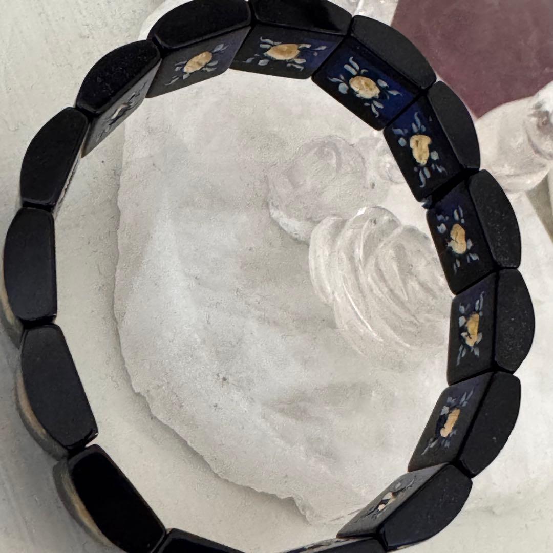 【特価★美品】サファイアブルーアンバー 天然石　ブレスレット