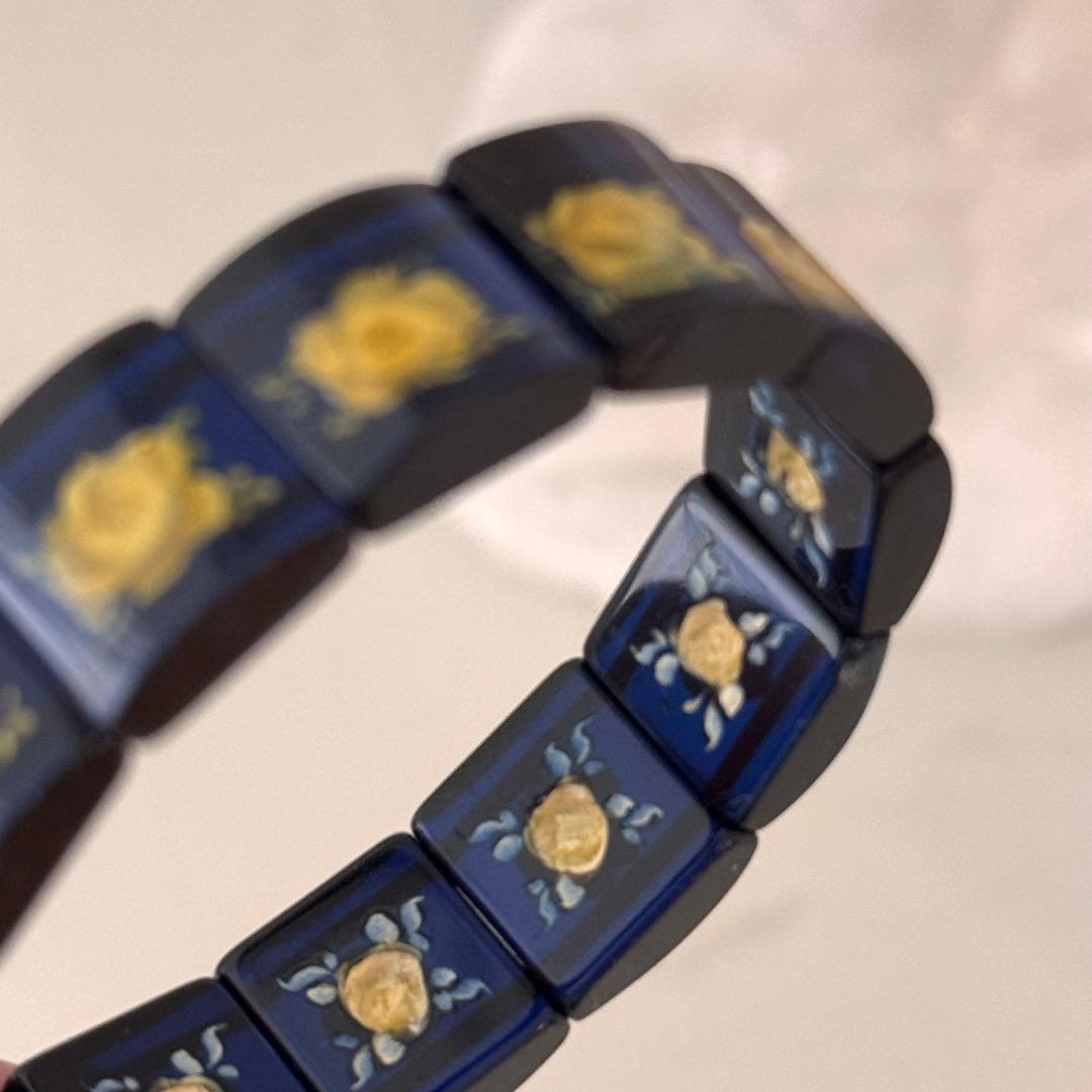 【特価★美品】サファイアブルーアンバー 天然石　ブレスレット