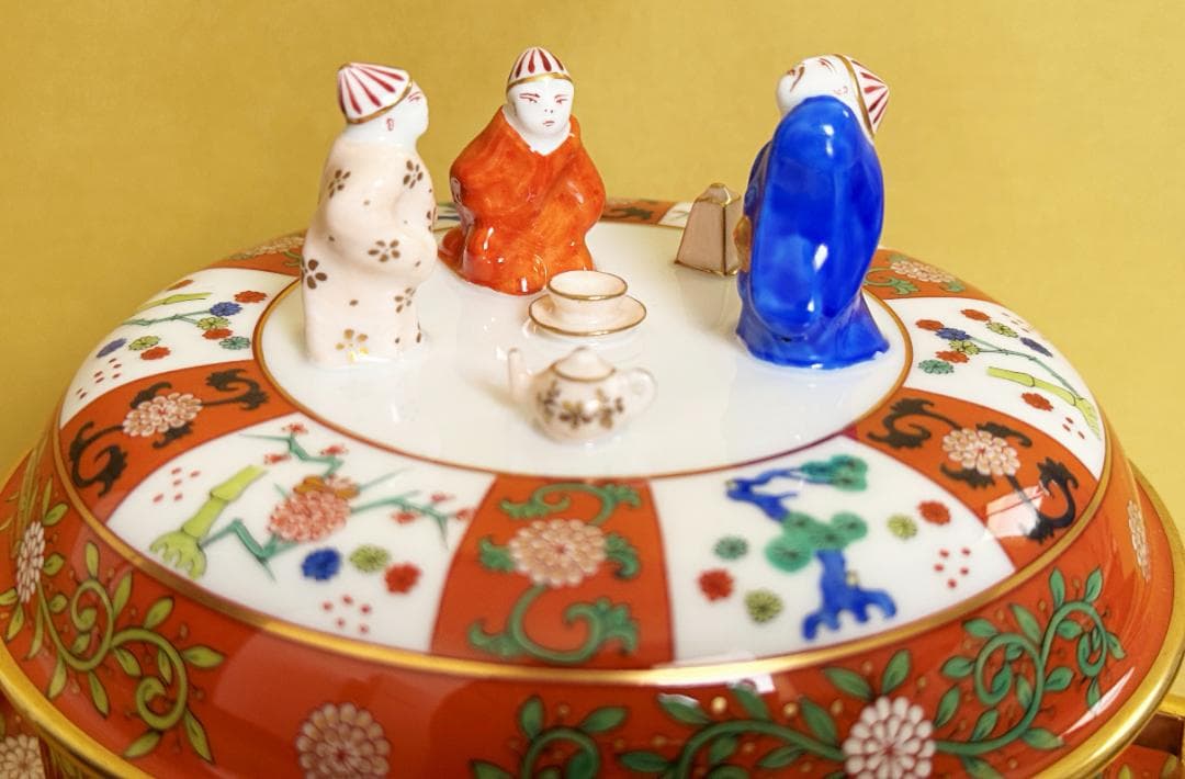 ヘレンド シノワズリ 西安の赤ゲデレ 茶会ボックス スターペインター作品