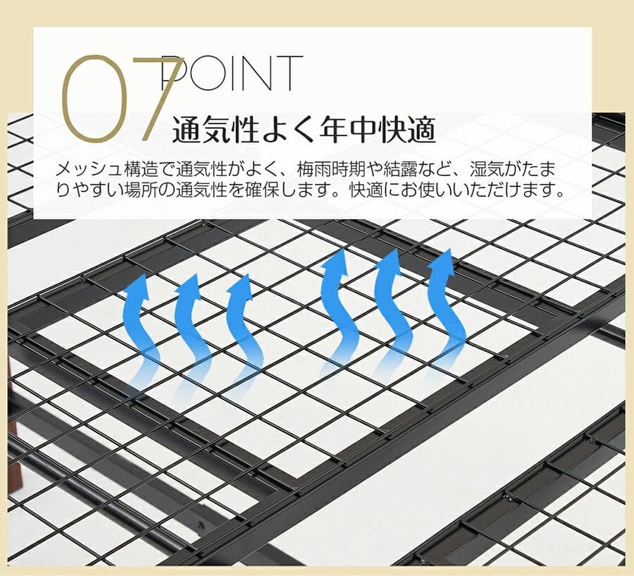 【S・高さ130cm】ロフトベッド パイプベッド 耐荷重150kg　WHITE