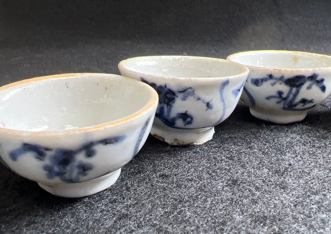 中国明時代 古染付煎茶碗5客 口径約4.3㎝ 東Y7-1212☆2Fタサチ - メルカリ