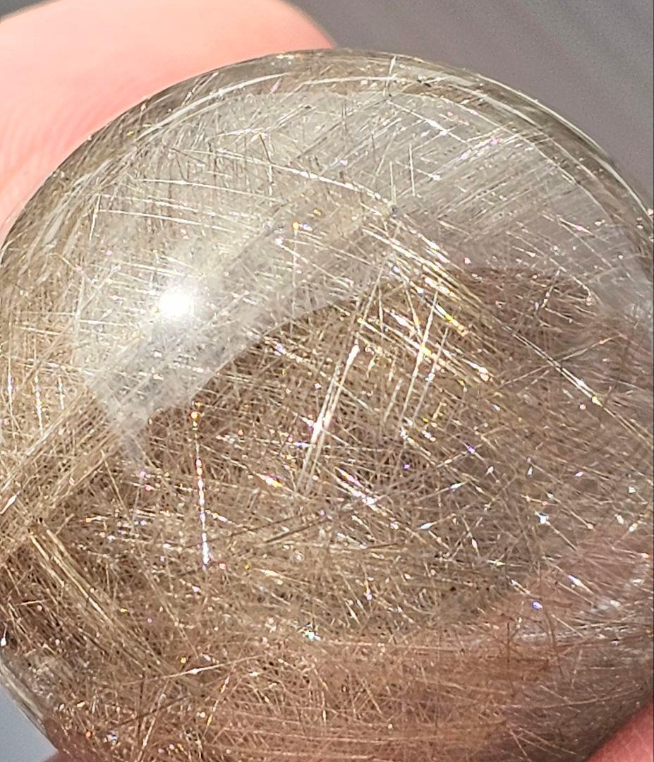 針が沢山入った‼️ブラジル産 プラチナシルバールチル 丸玉