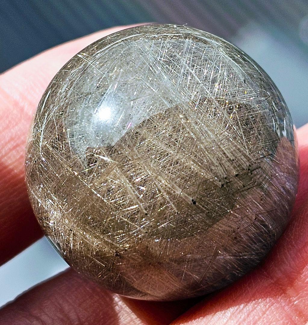 針が沢山入った‼️ブラジル産 プラチナシルバールチル 丸玉