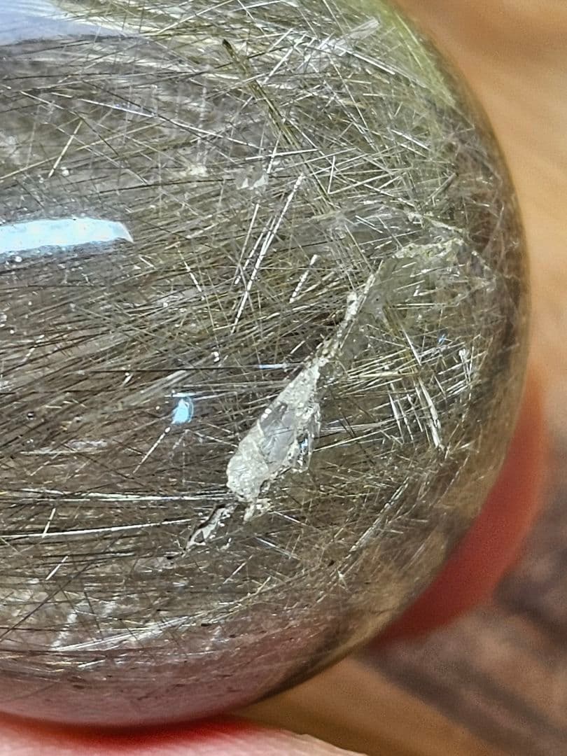 針が沢山入った‼️ブラジル産 プラチナシルバールチル 丸玉