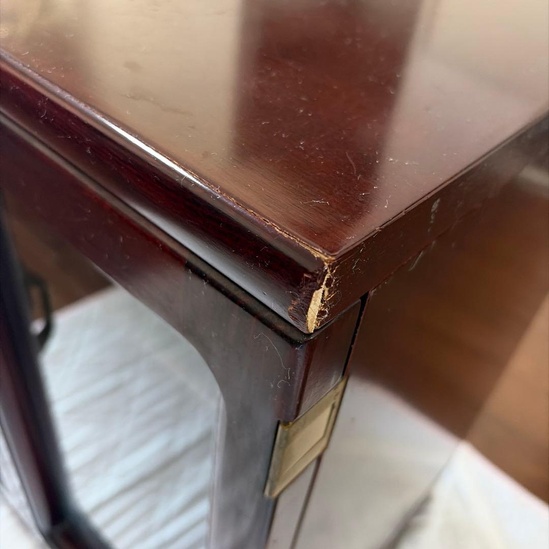 オールドカリモク　観音開き木製ガラスキャビネット