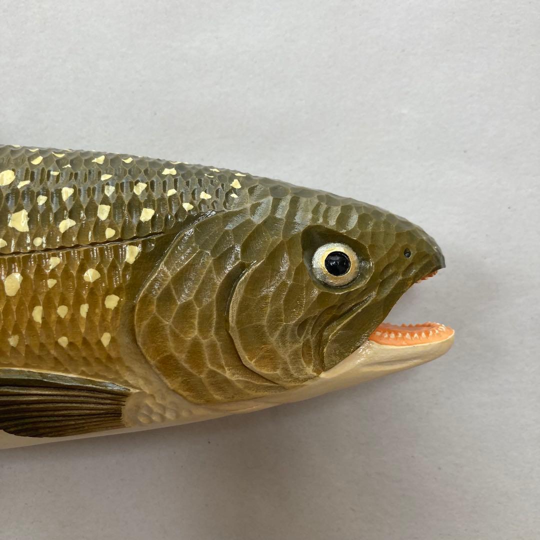 木彫　魚　アメマス