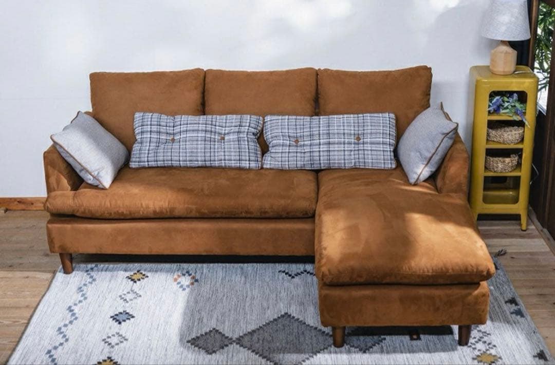 【関家具nora.Annabele】３人掛けカウチソファ美品　洗濯可能　最終価格