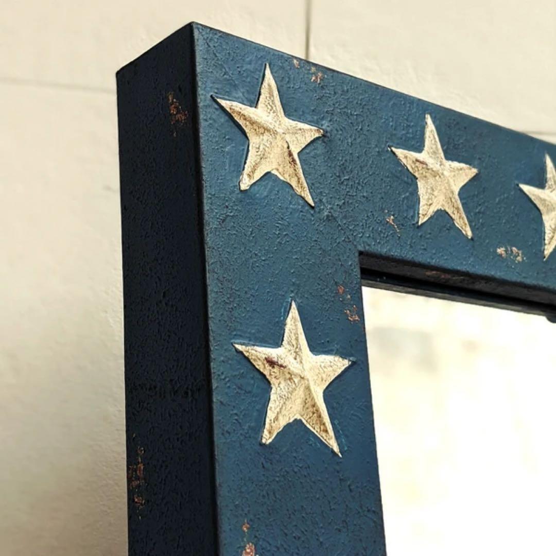 新品　ヴィンテージ風 星条旗 ウォールミラー 鏡　アメリカン　雑貨　カントリー