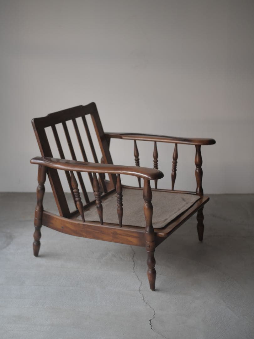 ①カリモク　ソファ　椅子　チェア　現状　古家具　古道具　アンティーク　昭和レトロ