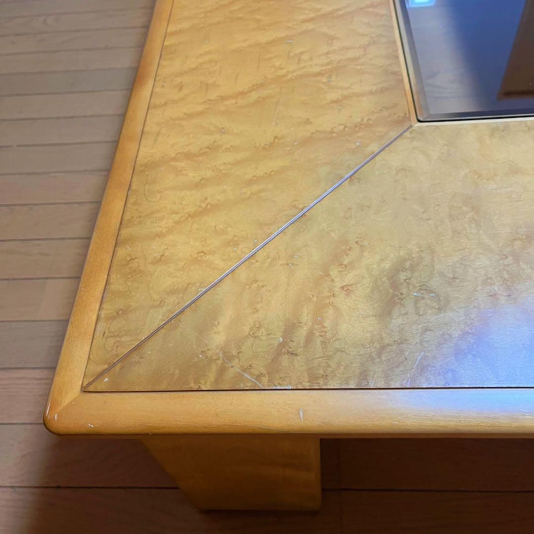 モリシゲ 森繁 センターテーブル ガラステーブル ローテーブル 家具 天然木