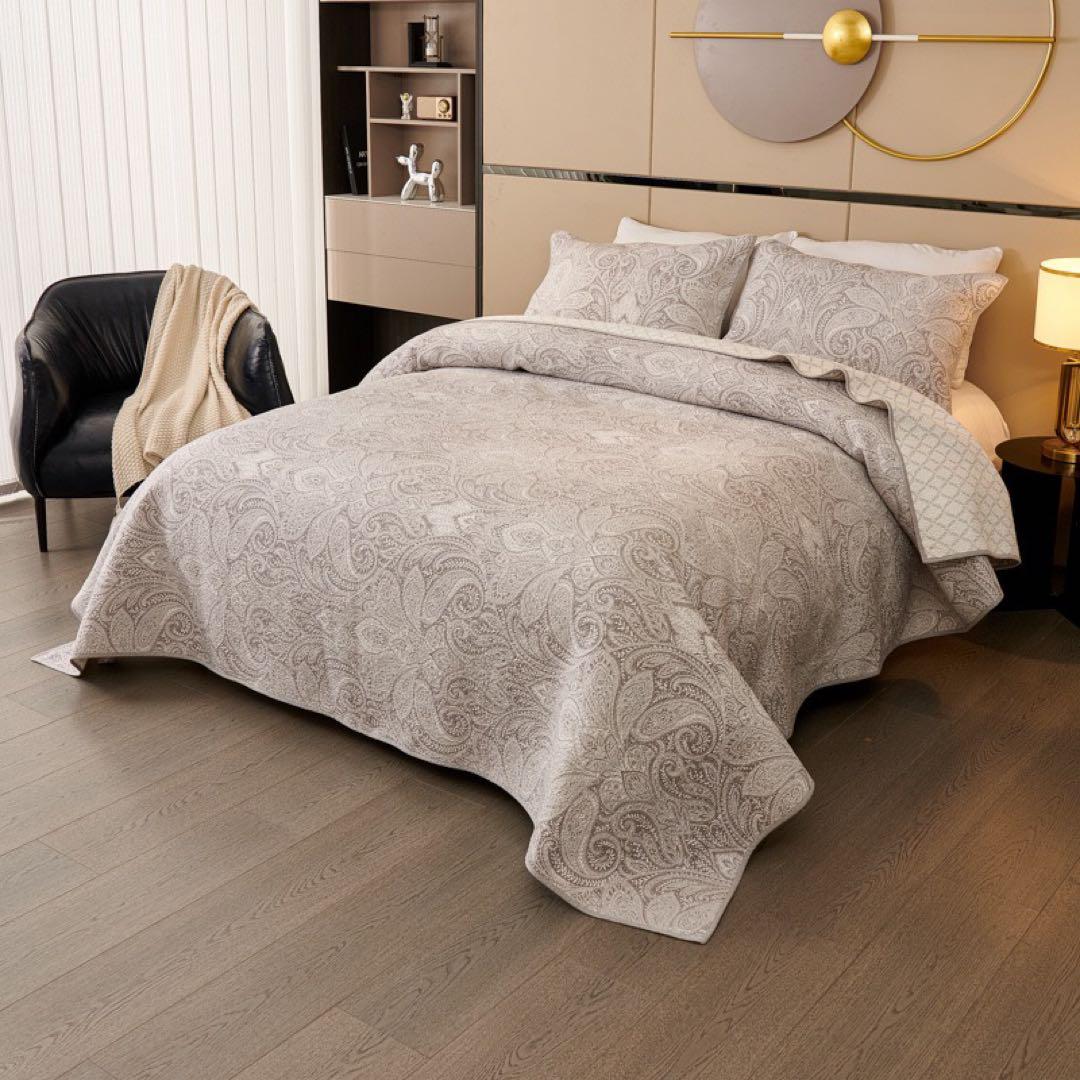 キルトベッドカバー3点セット綿マルチカバー キルティング PSLH01