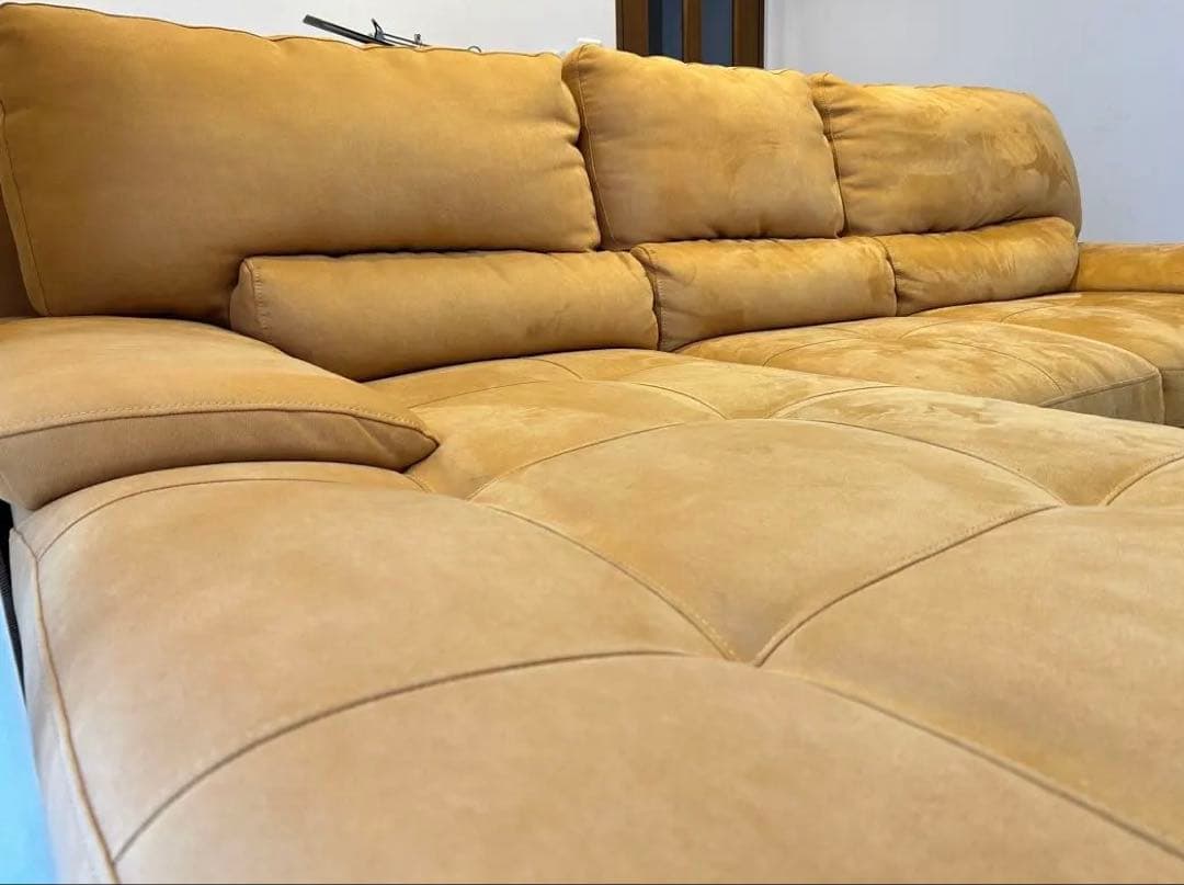 リラックスフォーム　レザーテックス　3人掛け カウチソファ トレビソ　関家具