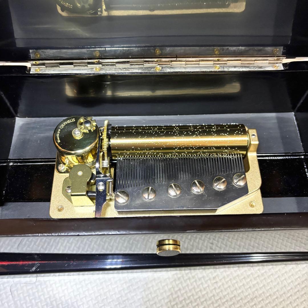 【希少】SANKYO 宮原隆岳 ORPHEUS オルゴール 50弁 螺鈿 漆器