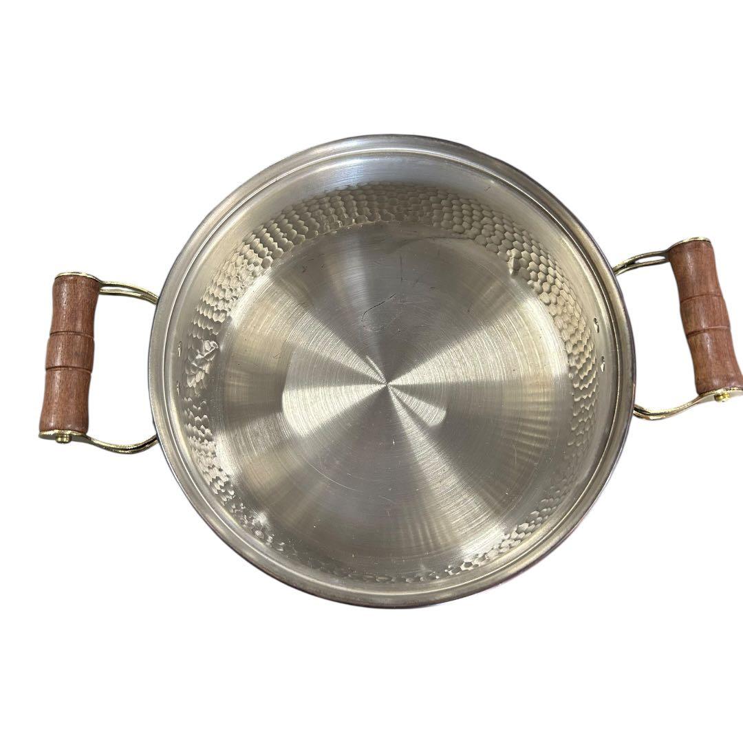 銅製両手鍋 木製ハンドル付き - メルカリ