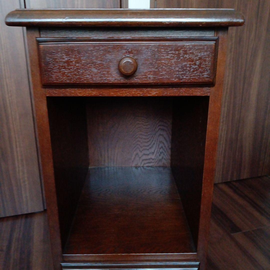 昭和レトロ家具 越後民芸 木製電話台・サイドチェスト高さ約86cm