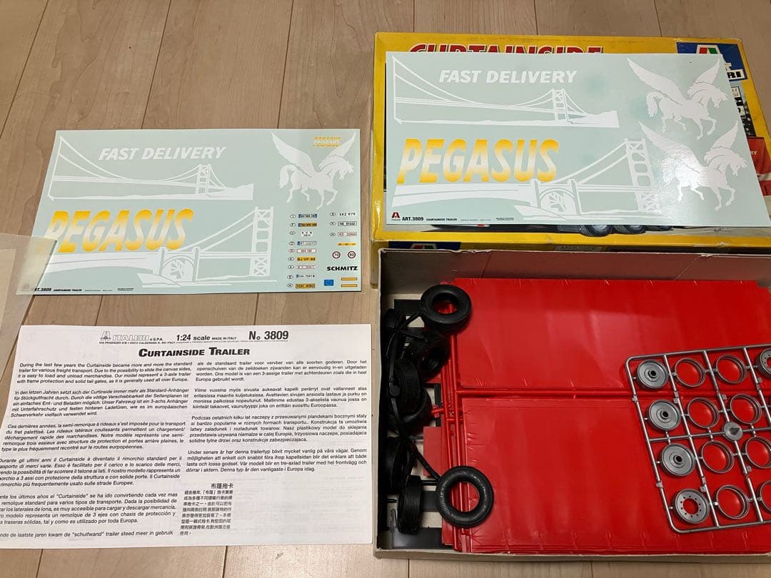 1/24イタレリカーテンサイドトレーラー/トラックプラモデルスカニアman