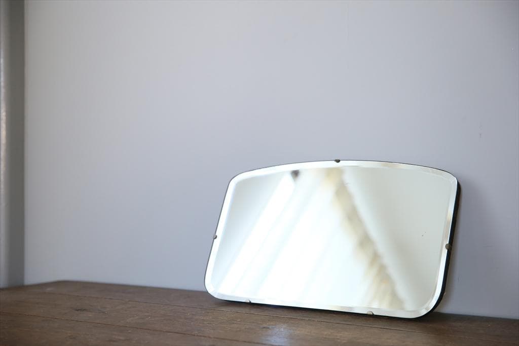 英国アンティーク壁掛けカッティングミラー/ベベルドミラー/鏡(92-58-2)