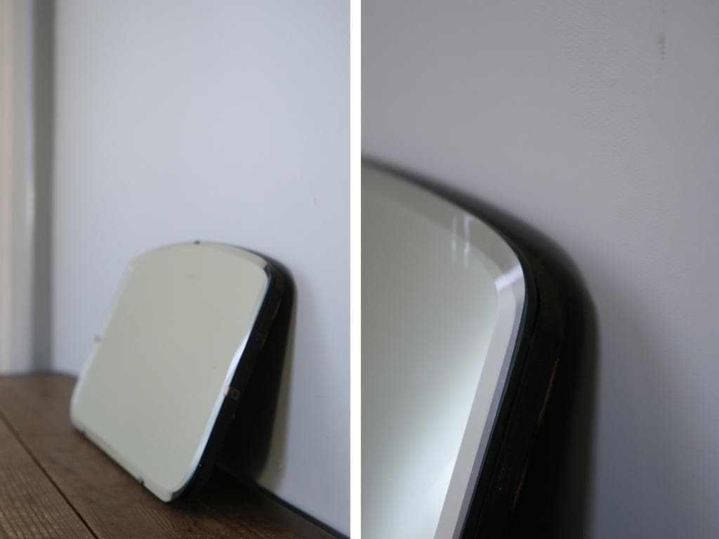 英国アンティーク壁掛けカッティングミラー/ベベルドミラー/鏡(92-58-2)