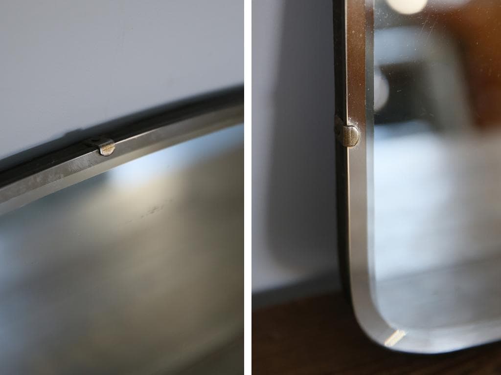 英国アンティーク壁掛けカッティングミラー/ベベルドミラー/鏡(92-58-2)