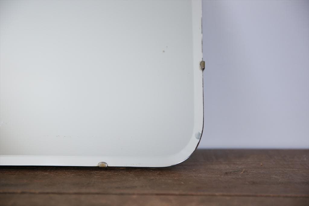 英国アンティーク壁掛けカッティングミラー/ベベルドミラー/鏡(92-58-2)