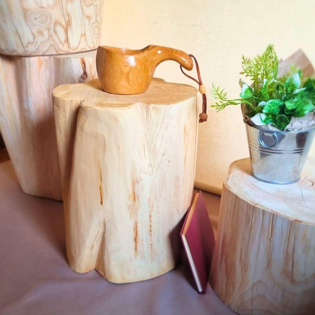 ナチュラルウッドのテーブル・スツール 無垢無塗装