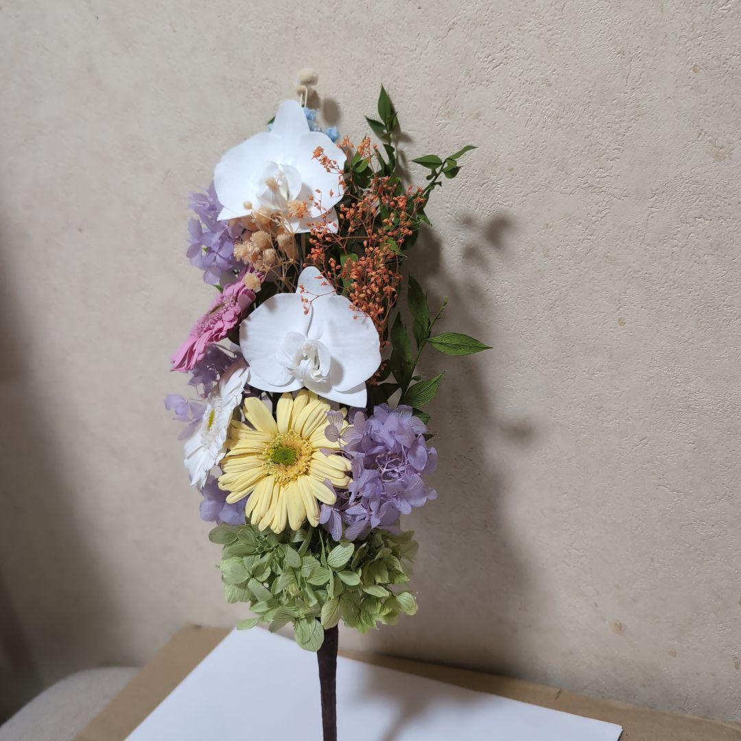 特選仏花 胡蝶蘭 ガーベラ 花器無し 造花無し 大一基 プリザーブド