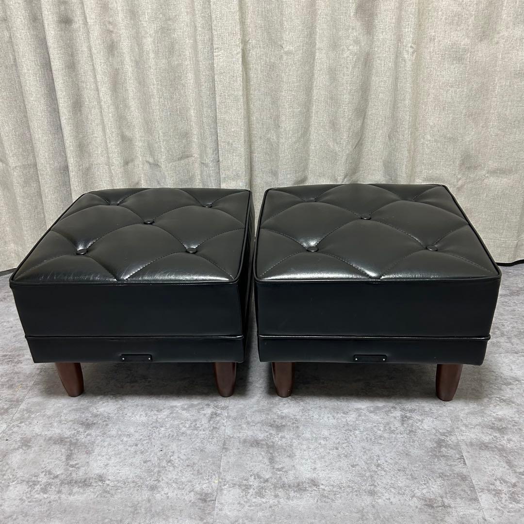 カリモク60 Kチェア2シーター オットマン×2セット ブラック 15万
