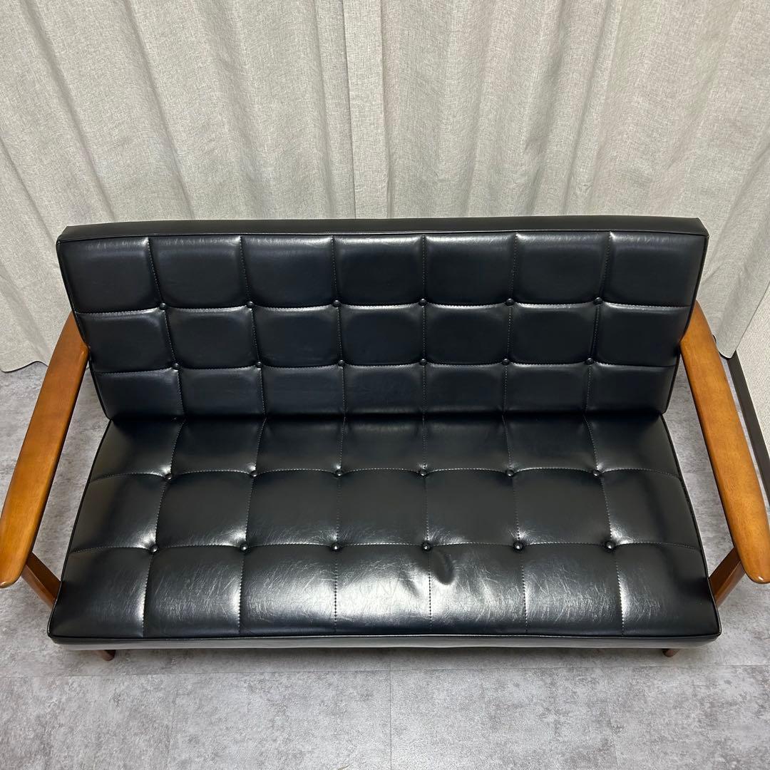 カリモク60 Kチェア2シーター オットマン×2セット ブラック 15万