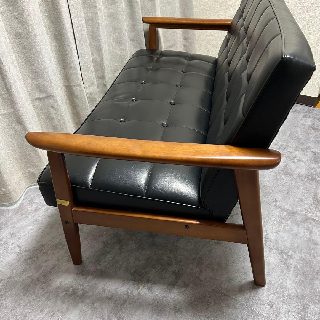 カリモク60 Kチェア2シーター オットマン×2セット ブラック 15万