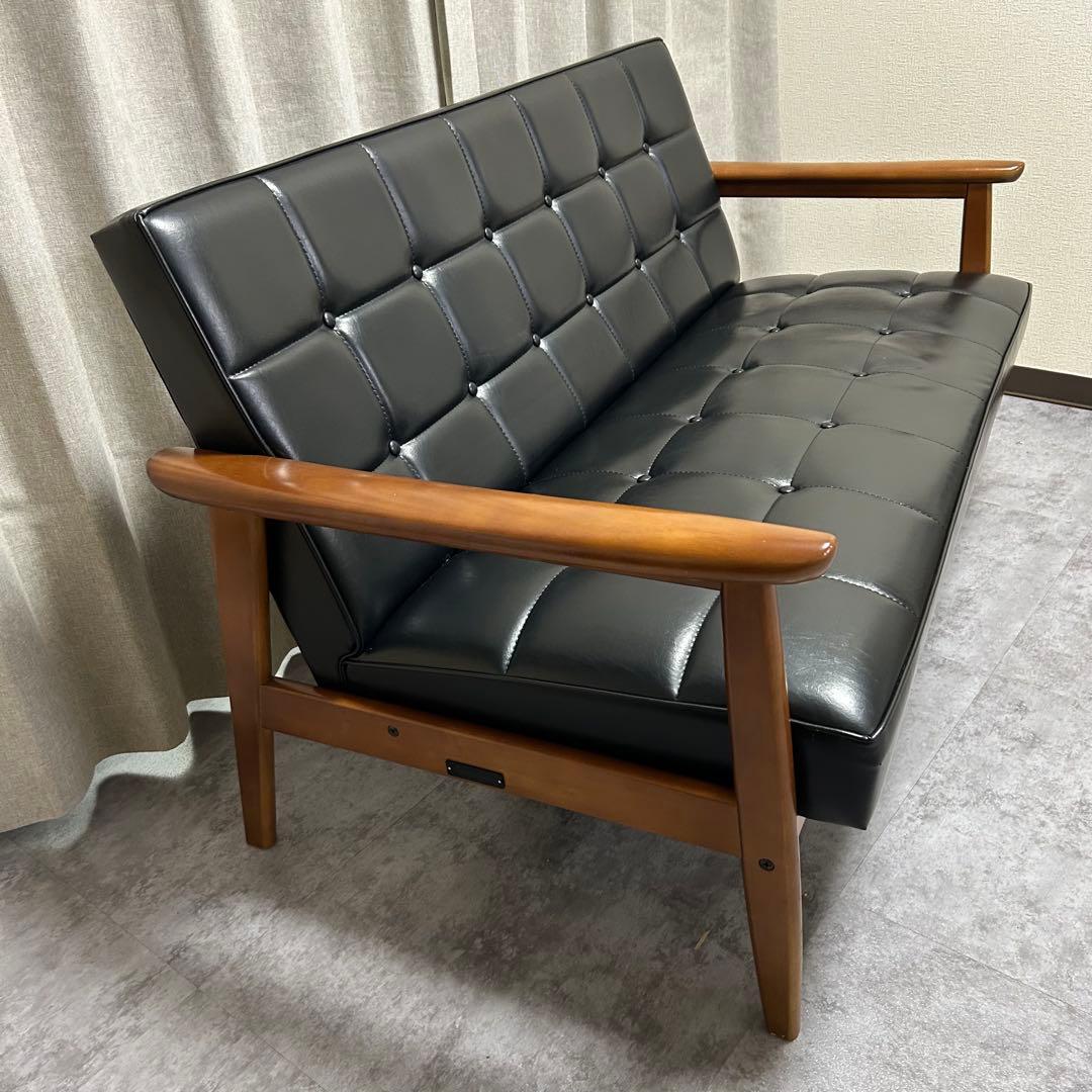 カリモク60 Kチェア2シーター オットマン×2セット ブラック 15万