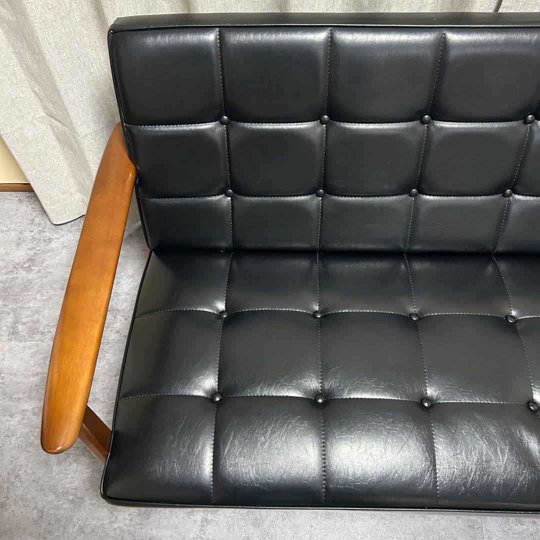 カリモク60 Kチェア2シーター オットマン×2セット ブラック 15万