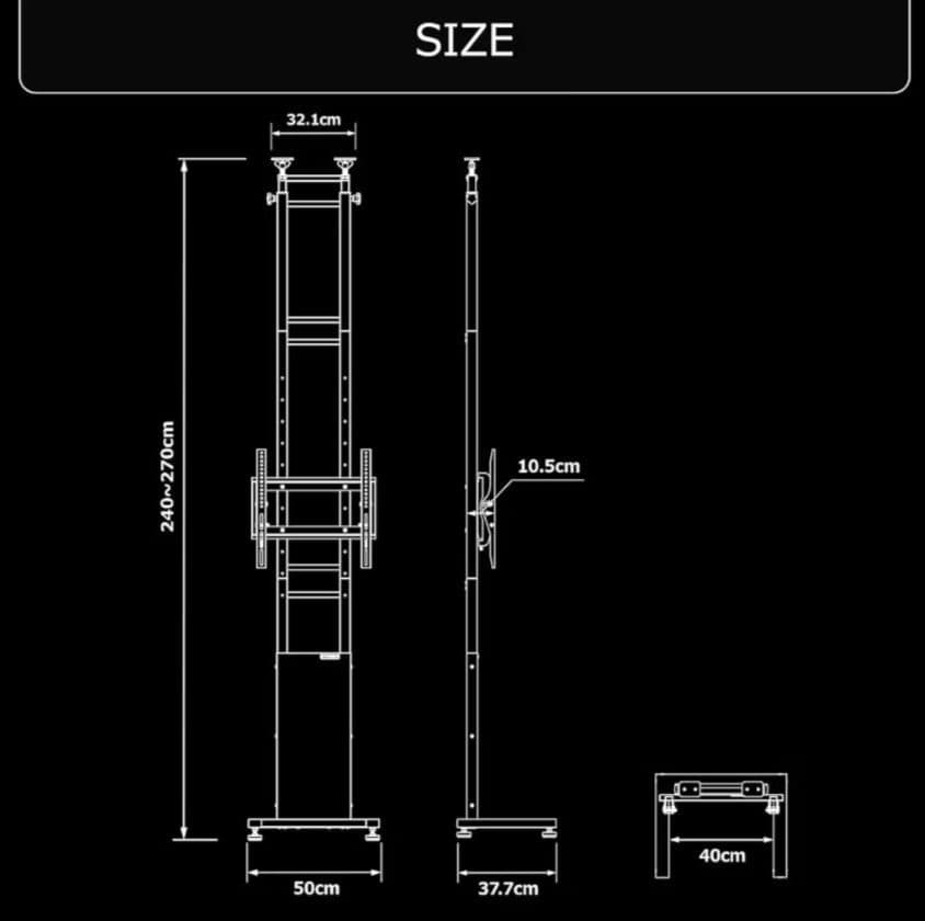 Bauhutte 昇降式 テレビ　モニタースタンド　BHV-2400-BK