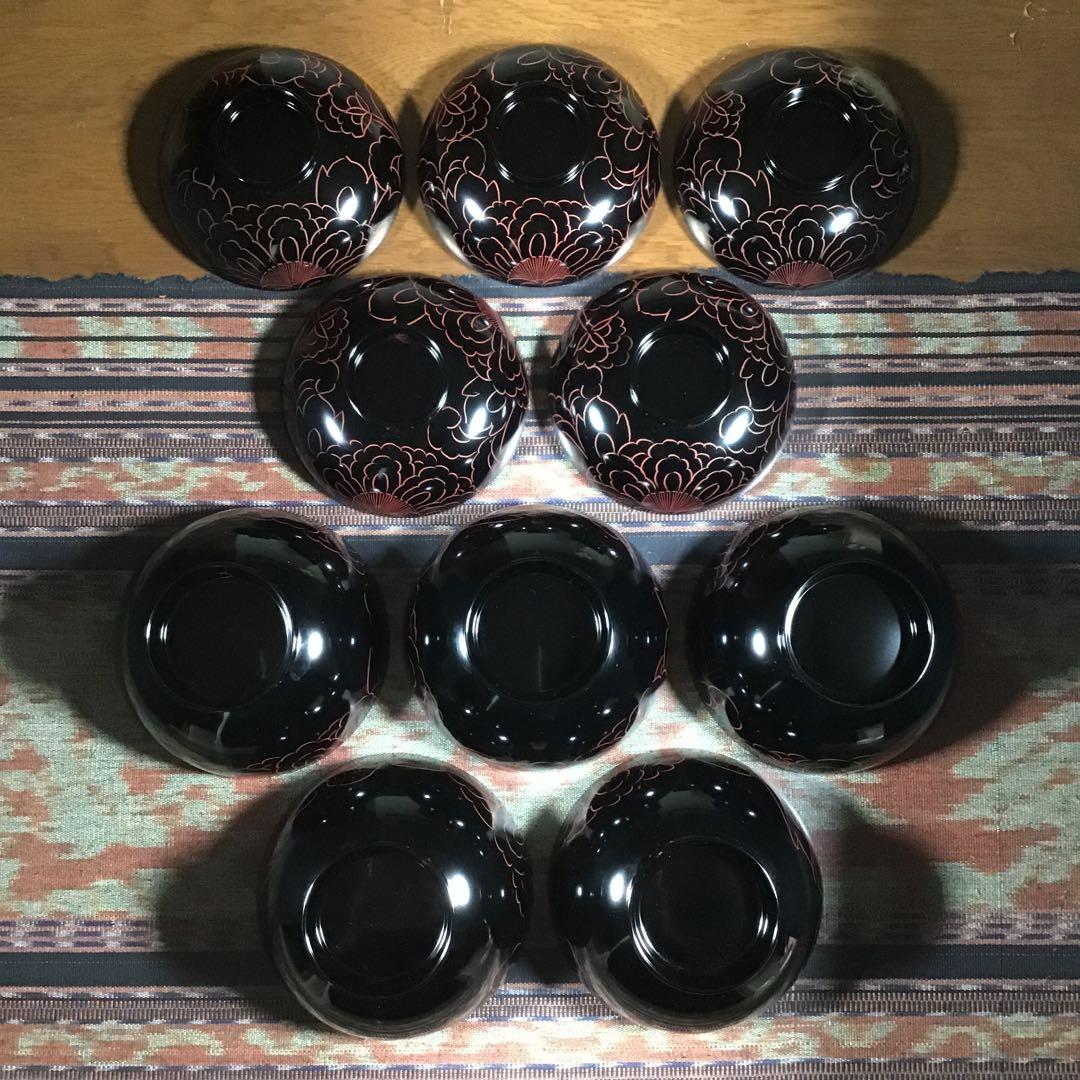 『スタうー特価』　越前塗　山久漆工　蓋付お椀　5客