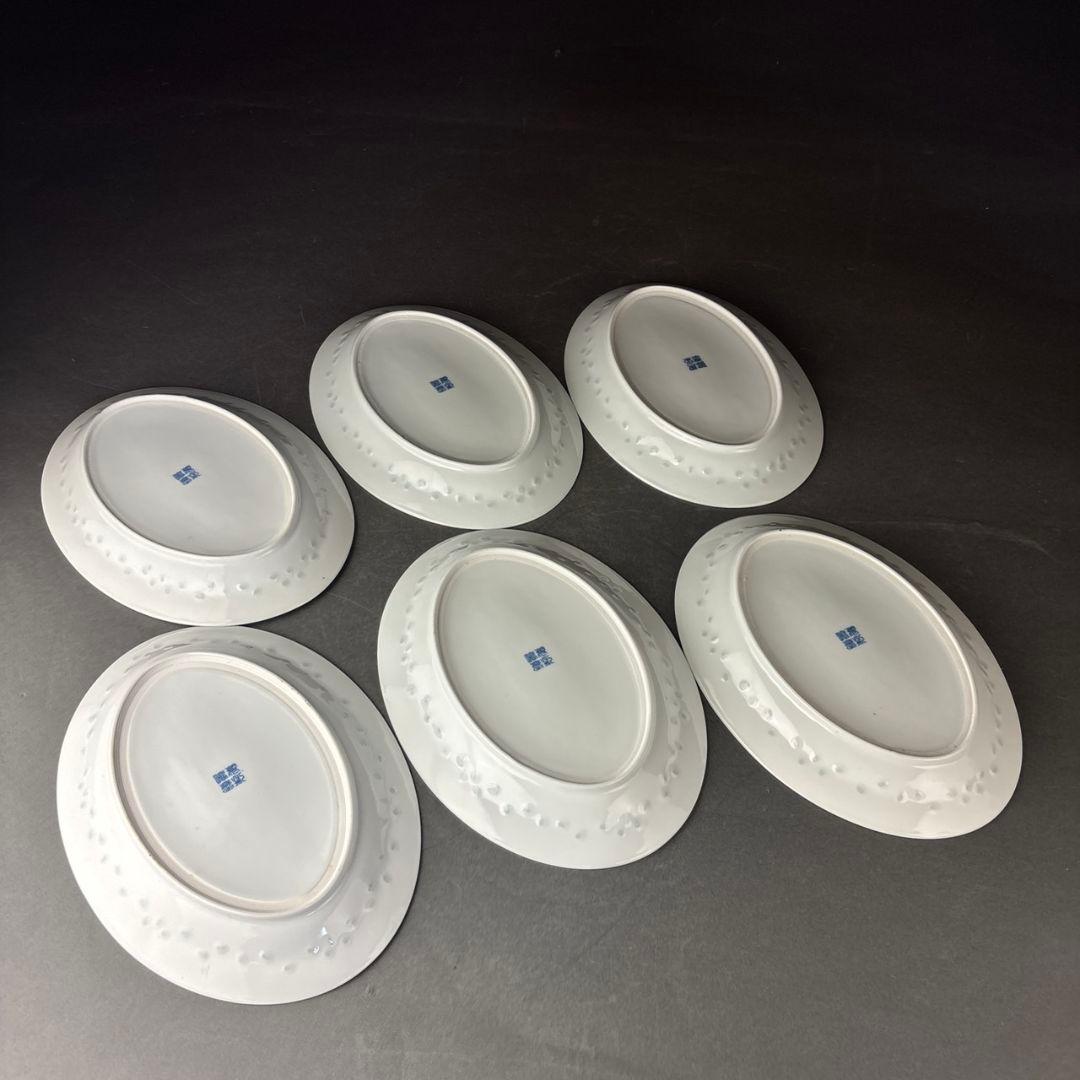 中国　景徳鎮製　蛍　楕円　皿　６客